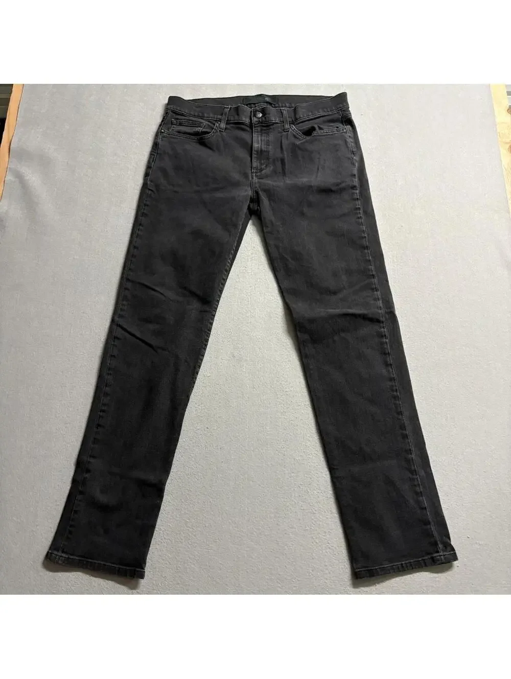 Joe's Jeans Mens 34 Black Denim Stretch Straight Leg Jeans